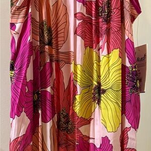 Vibrant Floral Strapless Dress